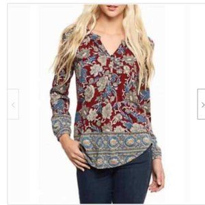 Lucky Brand Boho Border Print Tunic Blouse